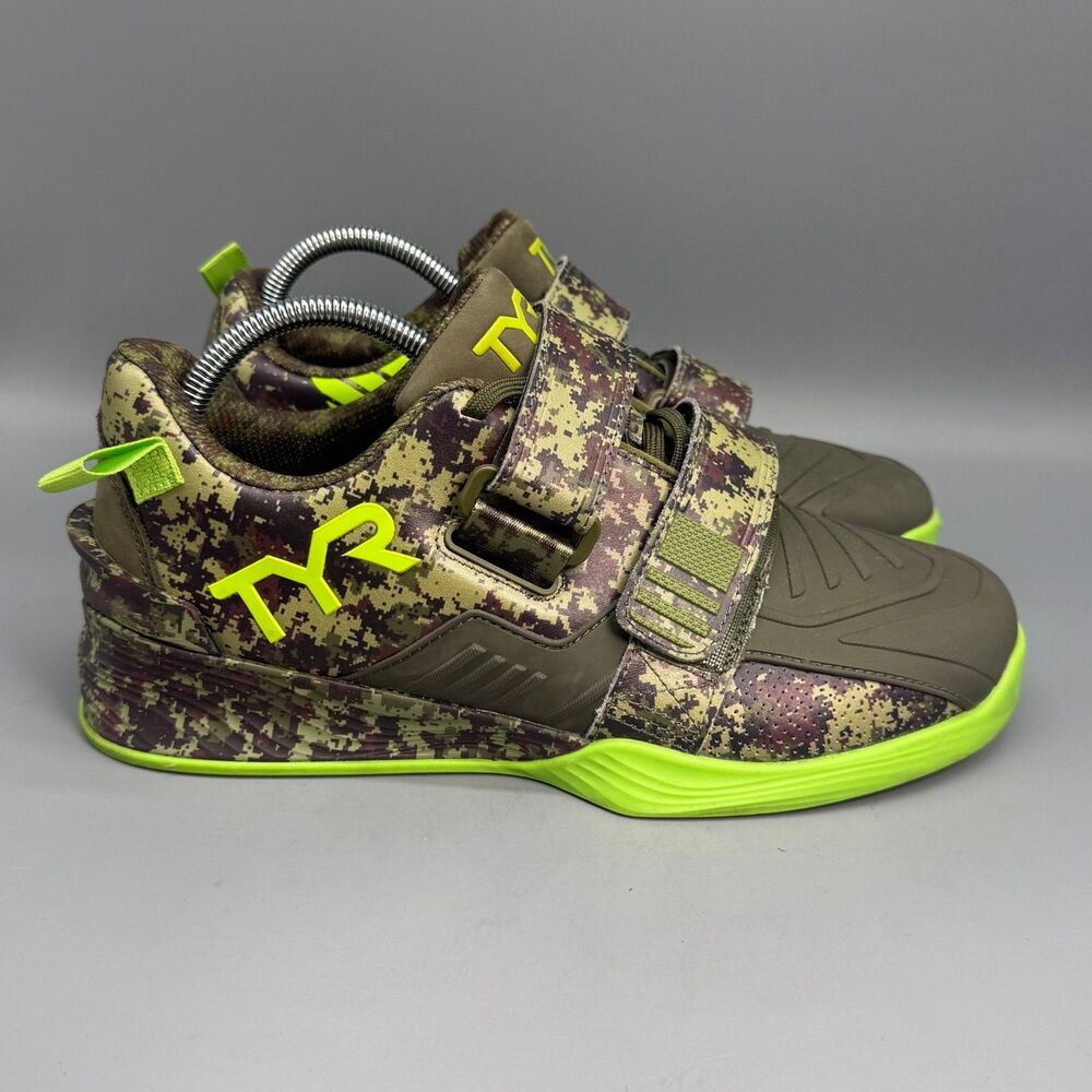 TYR L-2 Lifter Men's 9 Green Camo Weightlifting Casual Sneaker Athletic Shoes